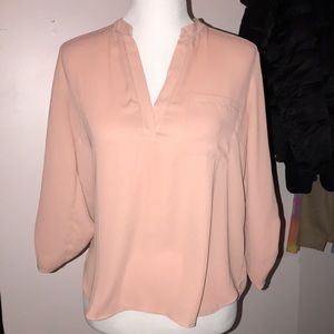 Front Pocket Tab Sleeve Blouse